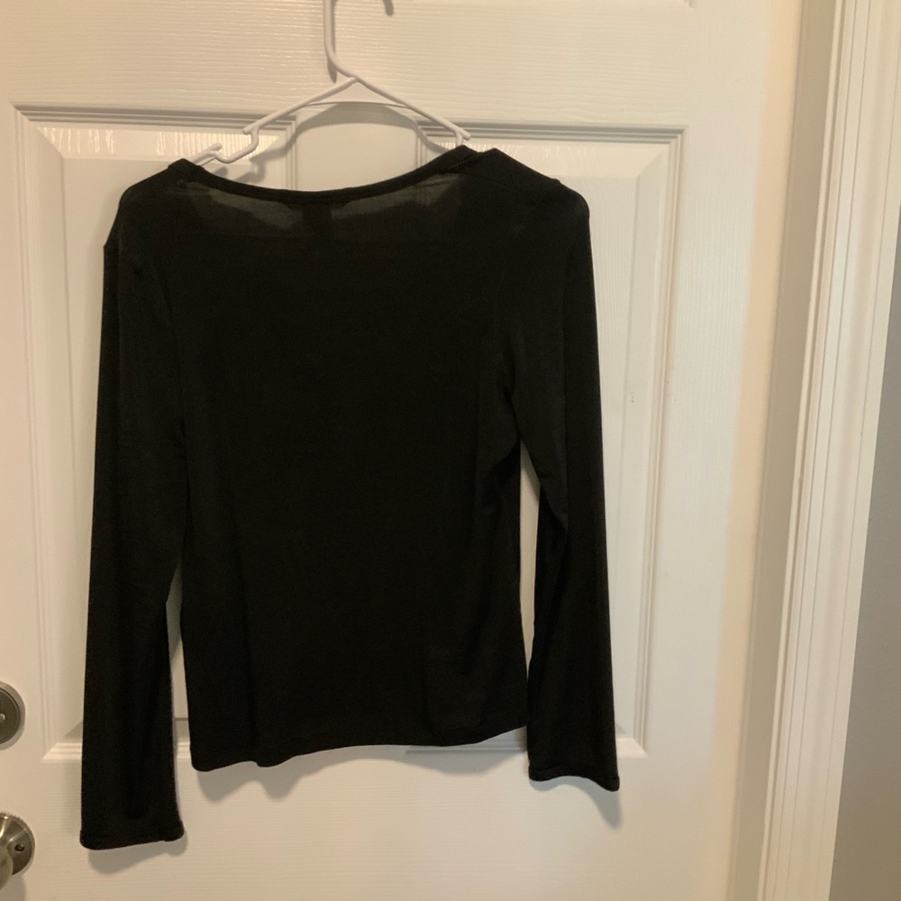 Cuddl Duds Black Long Sleeve Women's Top - Picture 3 of 3